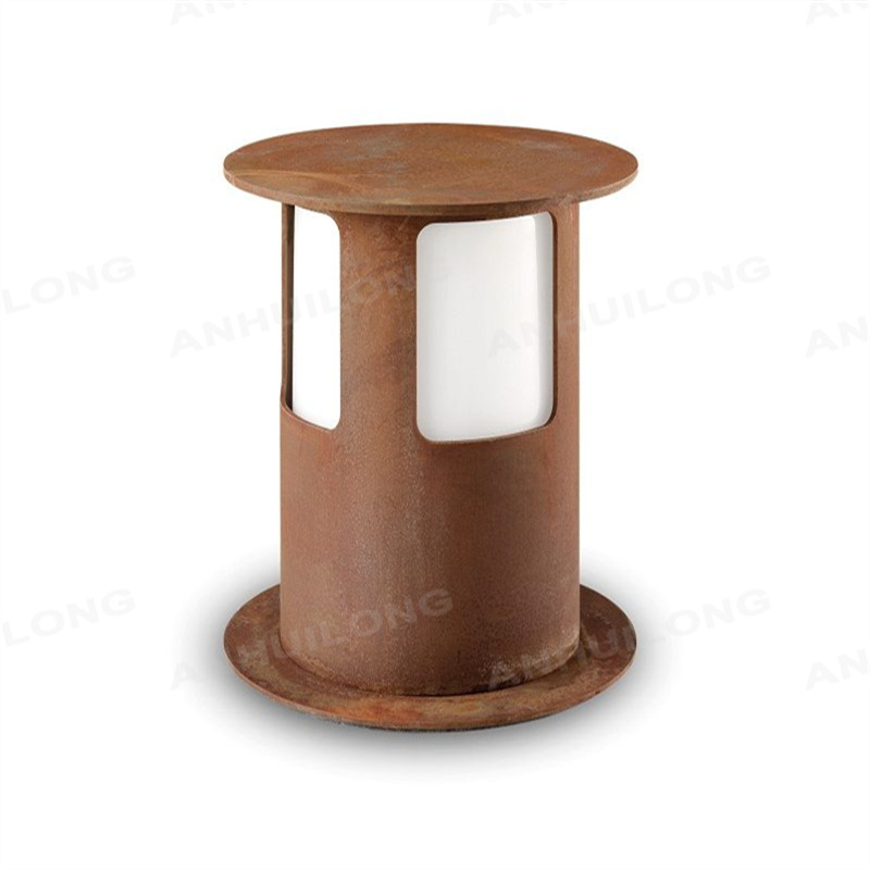 Industrial Style Corten Lamp For Park Project